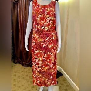 FLORAL MULTI COLOR MAXI WRAP DRESS SIZE 14